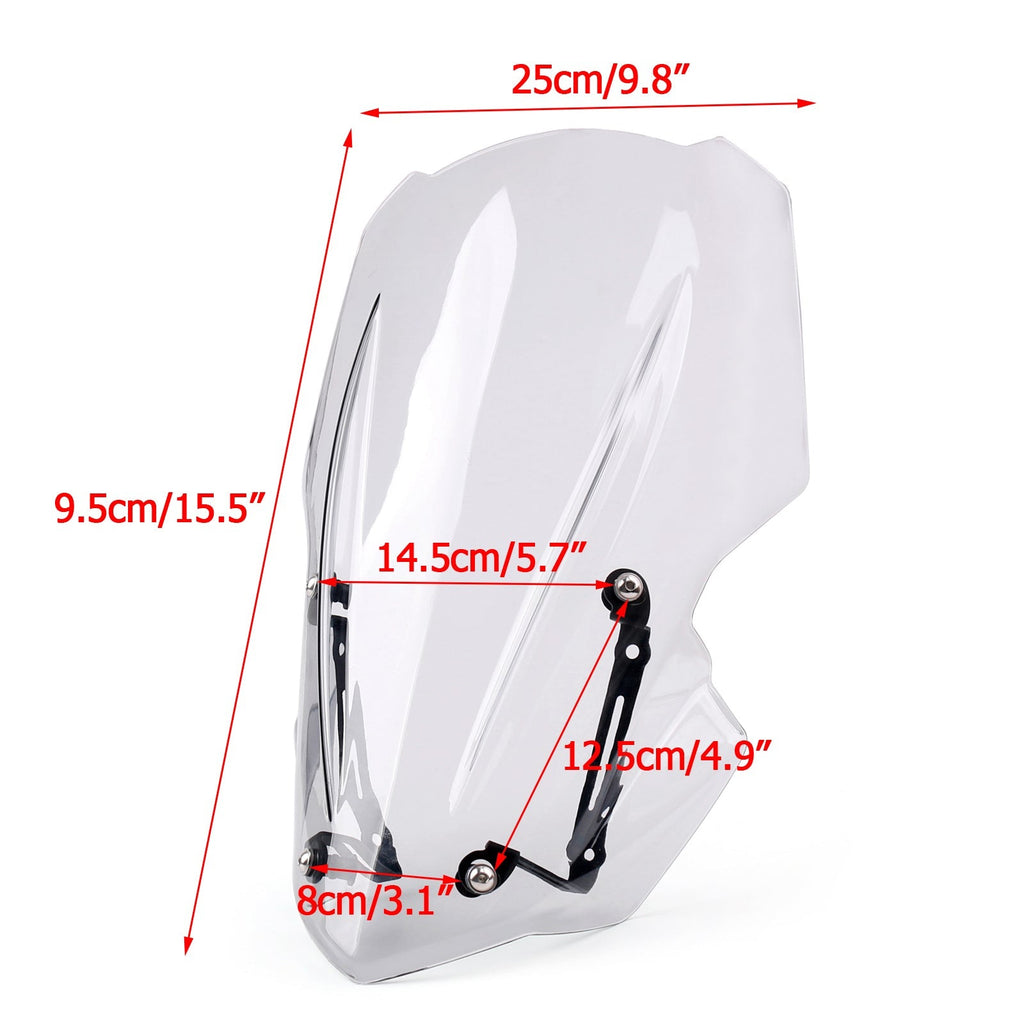 Windscreen Windshield with Bracket For Kawasaki Z 900 2017-2019 fly screen