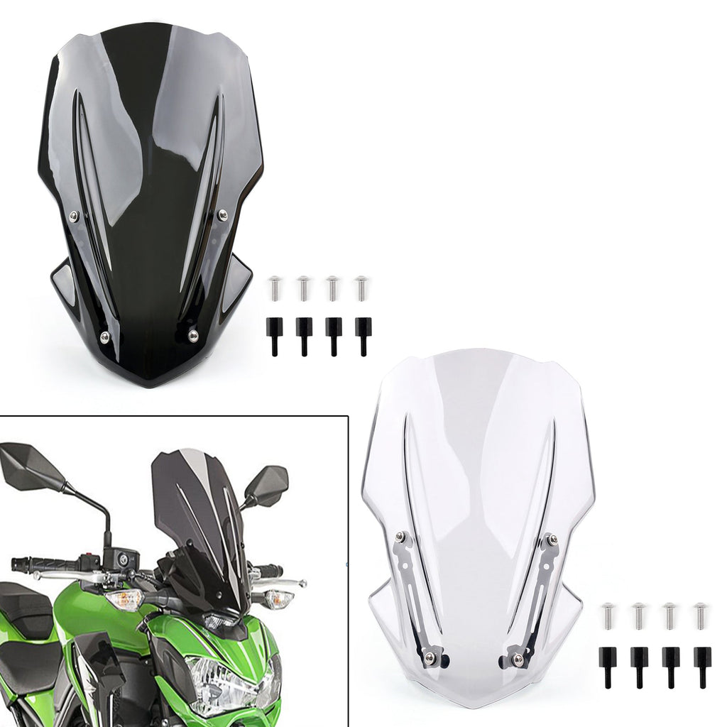 Windscreen Windshield with Bracket For Kawasaki Z 900 2017-2019 fly screen