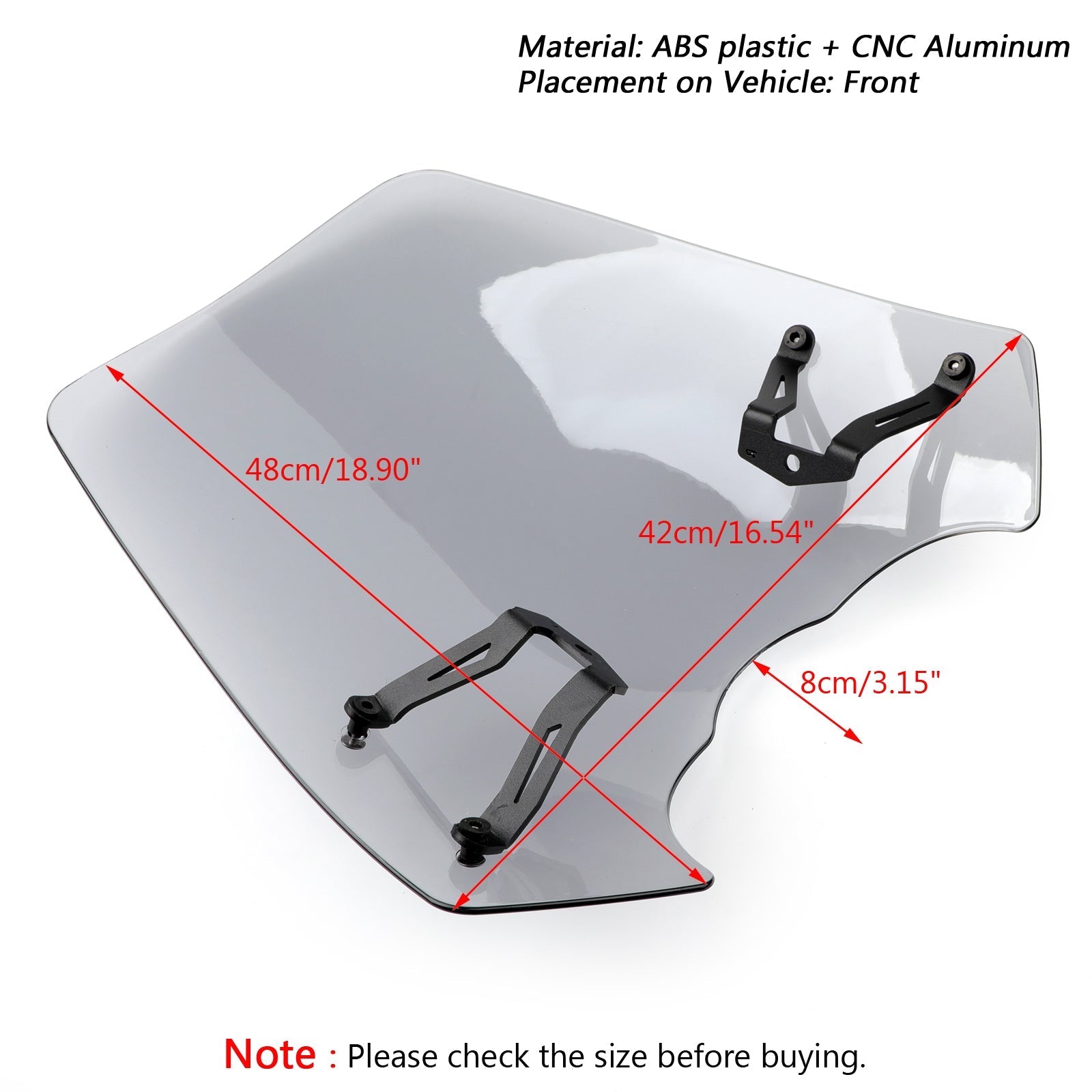Windscreen Windshield Screen w/Bracket For 2015-2023 Kawasaki Vulcan S EN 650