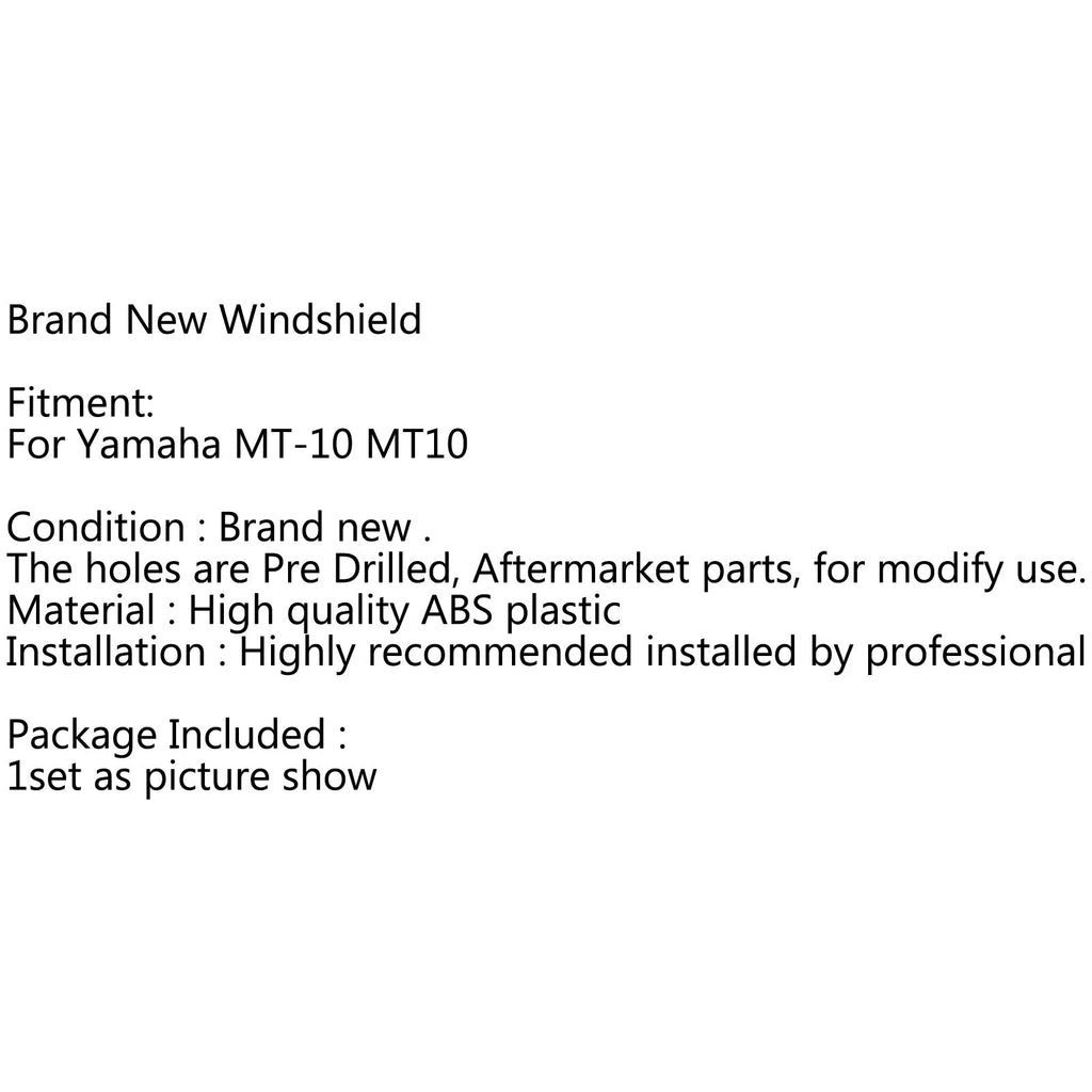 Windshield Windscreen + Bracket Double Bubble For Yamaha MT-10 (2016) 3 Color
