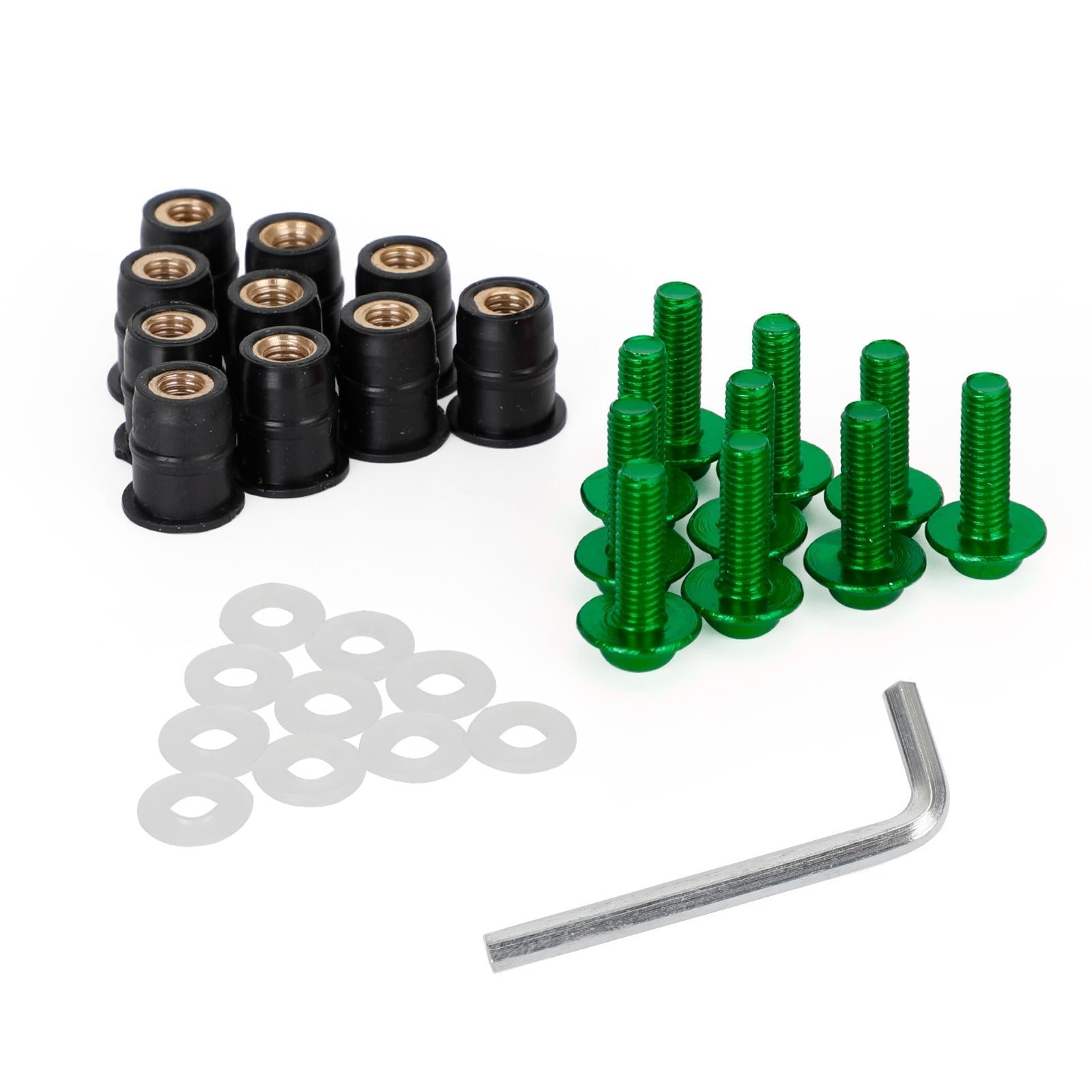 Motorcycle Wind Screen Shield Alu M5x16mm Screw Bolt Washers kit 10 Pack