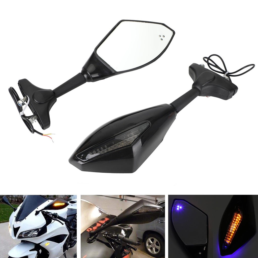 YAMAHA YZF R6 R6S FZ1 FZ6 FAZER FZ8S FJR1300 XJ6 FZR600 Pair LED Mirrors