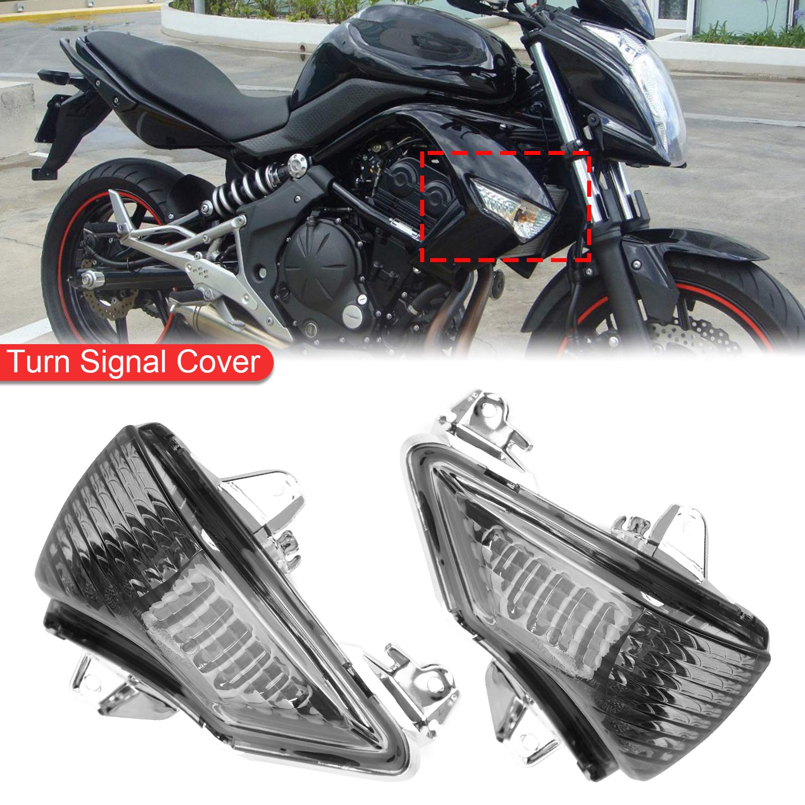 Front Turn Signals Cover For Kawasaki ER-6N EX650 Ninja 650 400R EX400