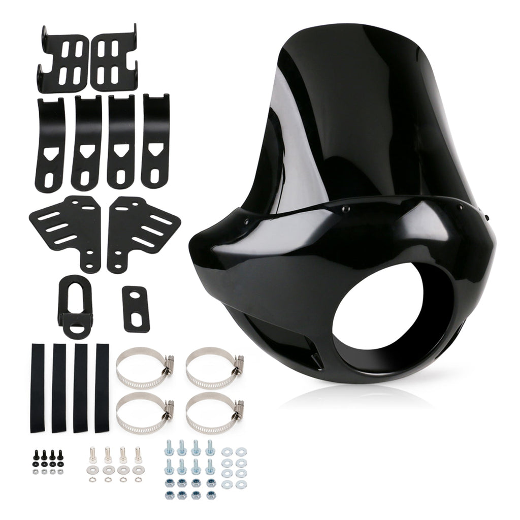 35mm-49mm Forks Most 5.75" Headlights Dyna Windshield Headlight Fairing
