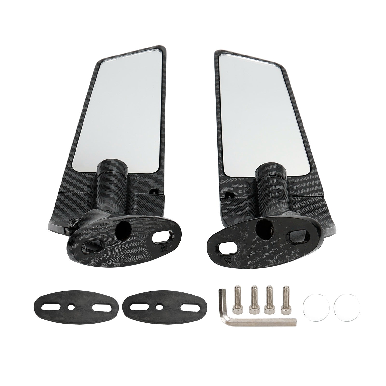 Swivel Wing Fin Rearview Mirrors For 2019-2023 Honda CBR650R / 2004-2007 Honda CBR1000RR