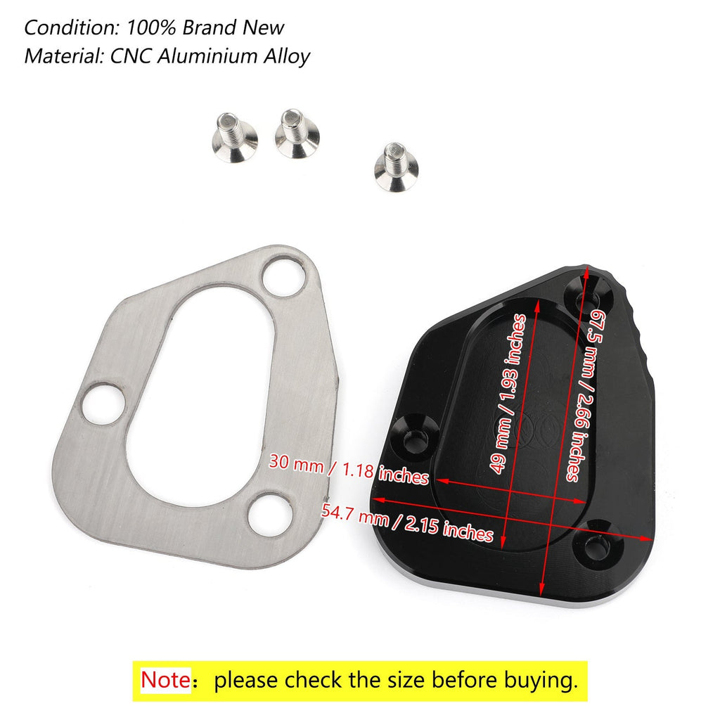 Kickstand Sidestand Enlarge Plate Pad fit for YAMAHA FJR1300 2006-2017 Black