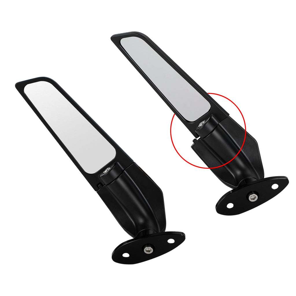 Wing Fin Spoiler Side Rearview Mirrors For Kawasaki ZX-6R Ninja ZX6R 650 01-21