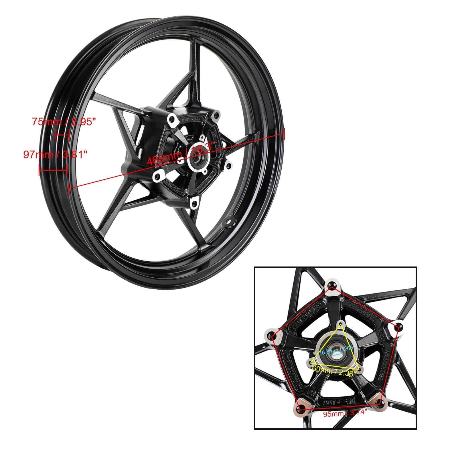 Forged Aluminum Alloy Rims Wheels for Kawasaki EX400 NINJA 400 Z400 2018-2023