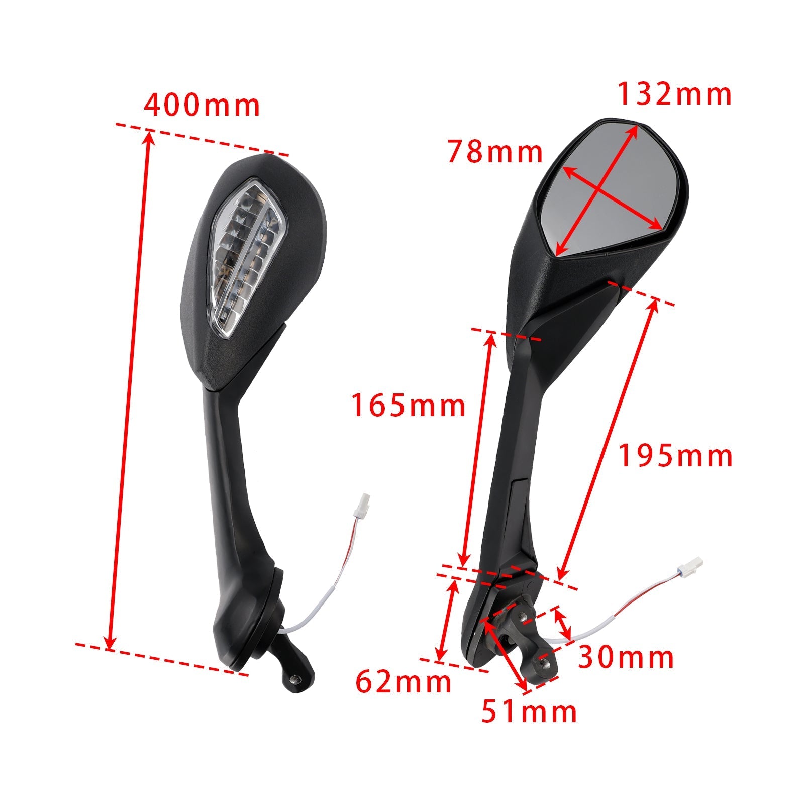 2017-2020 Ducati Supersport 939 Rearview Mirrors with Indicator 523S0607A
