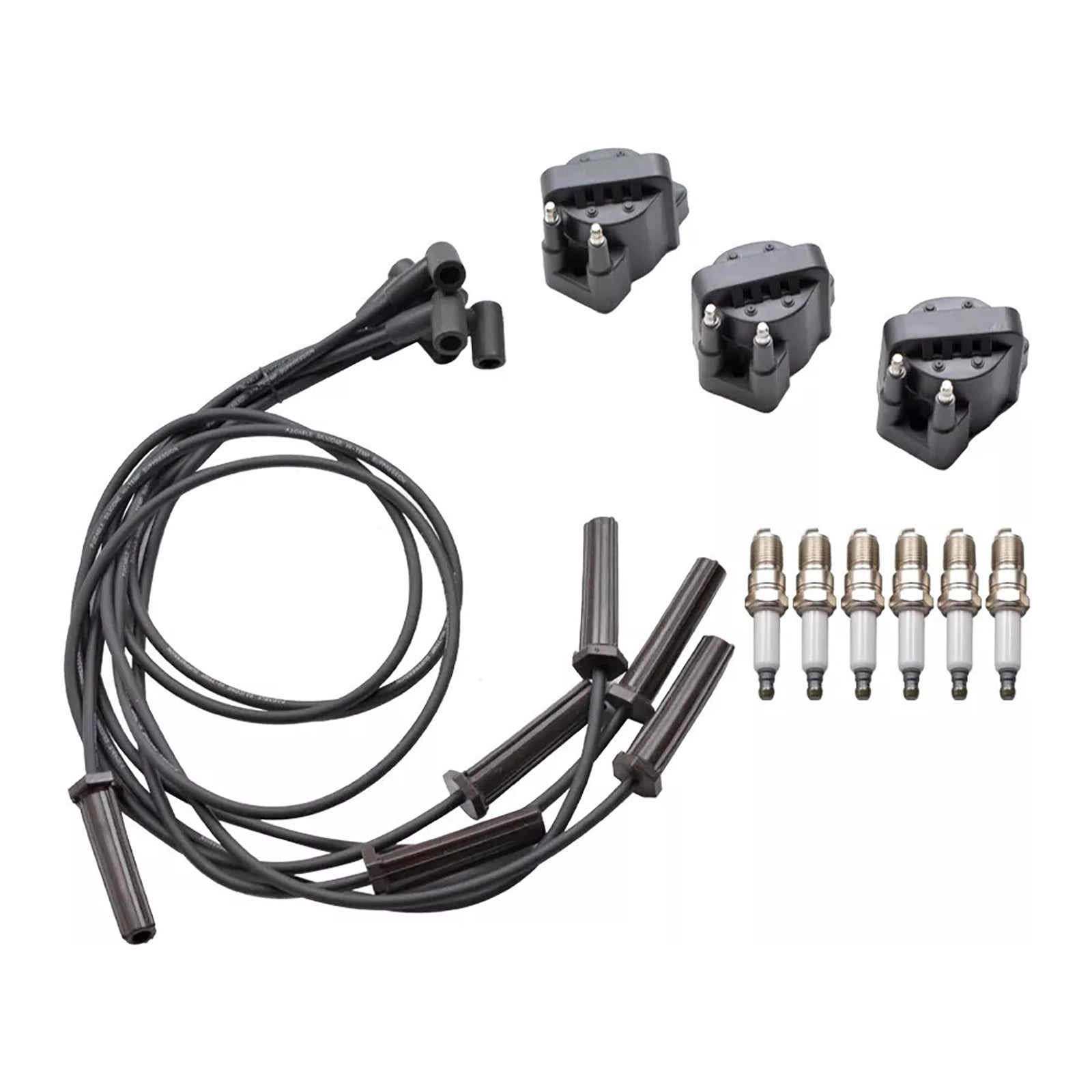 6x Spark Plug+3x DR39 Ignition Coil +6x Wires For Buick Lucerne 3.8L 96-08