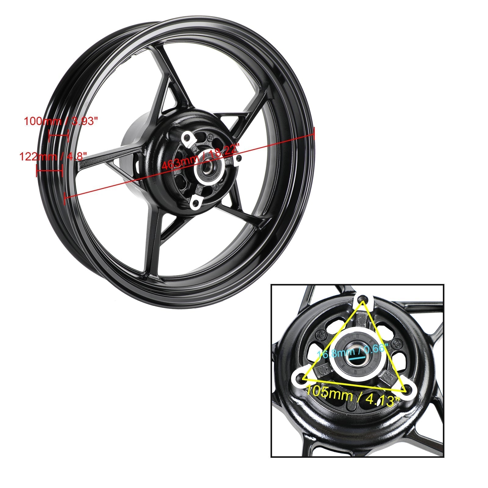 Forged Aluminum Alloy Rims Wheels for Kawasaki EX400 NINJA 400 Z400 2018-2023
