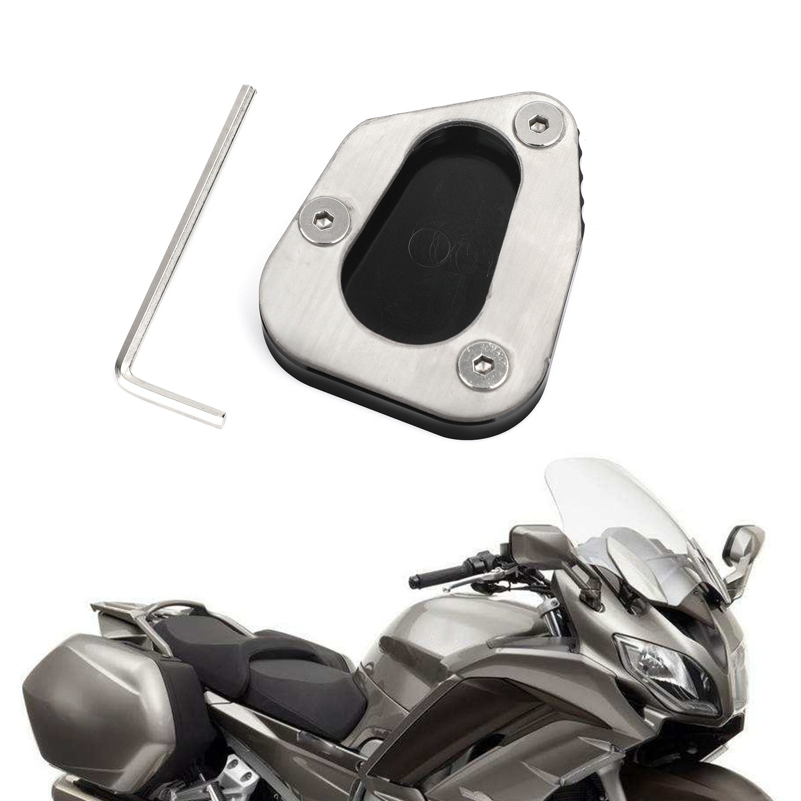 Kickstand Sidestand Enlarge Plate Pad fit for YAMAHA FJR1300 2006-2017 Black