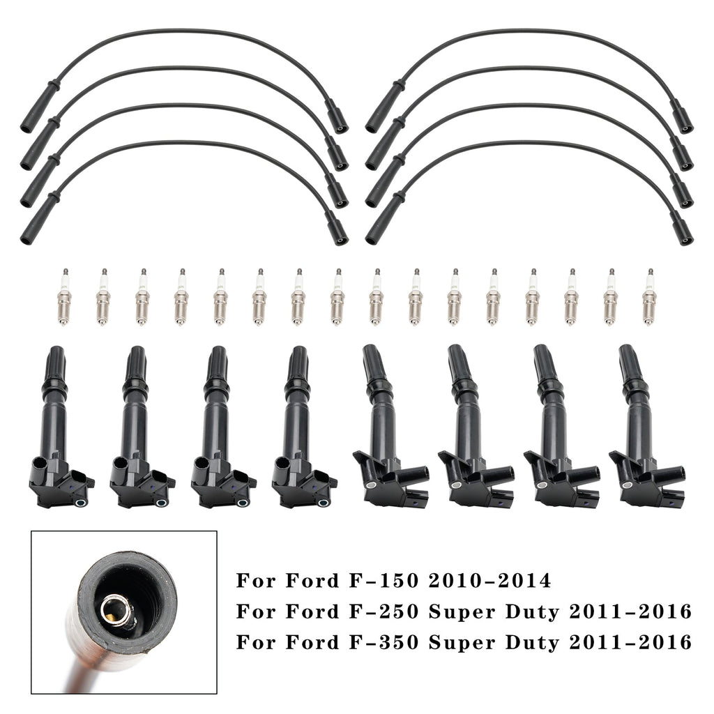 8x Ignition Coil+16x Spark Plug+8x Wire UF631 UF639 For Ford F150 6.2L 10-17