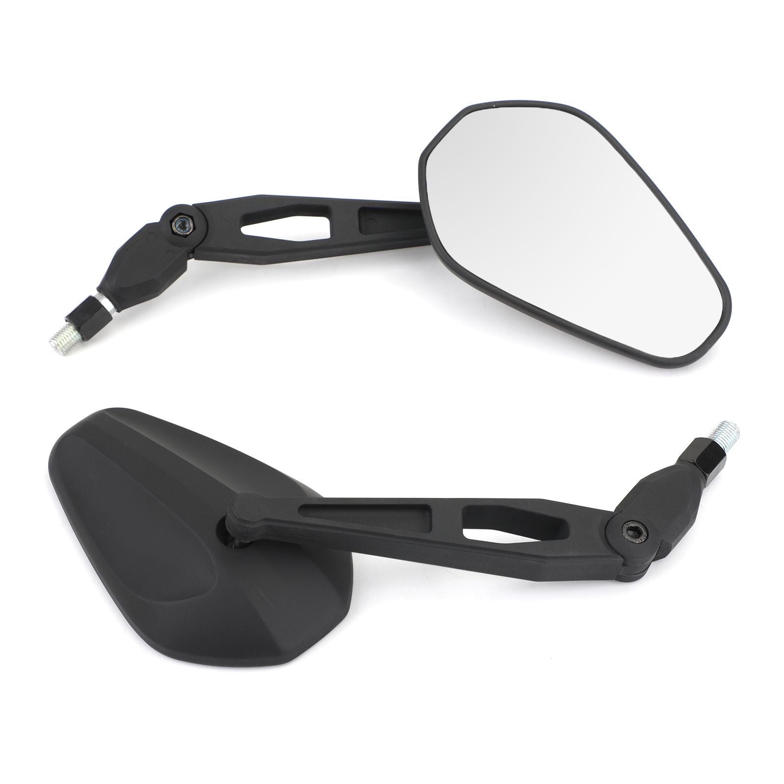 New Nylon M10 10Mm Rearview Side Mirrors Pair For Motorcycle Motorbike Custom