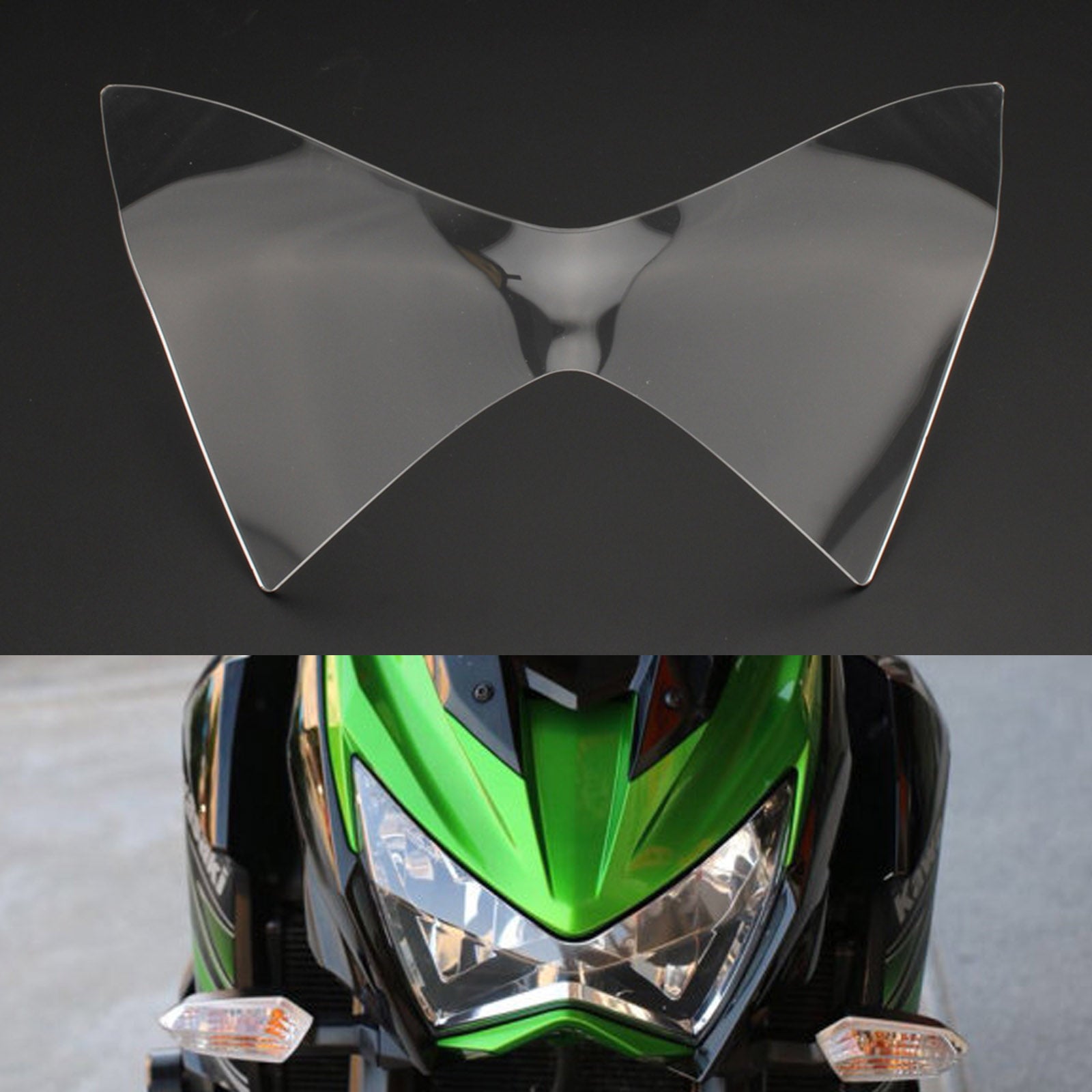 Front Headlight Lens Guard Protector Fit For Kawasaki Z250 Z300 Z800 13-16 Smoke