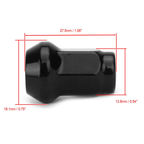 16x Black Wheel Lug Nuts 3/8" 24 Tapered For Polaris Ranger RZR 4 XP Sportsman