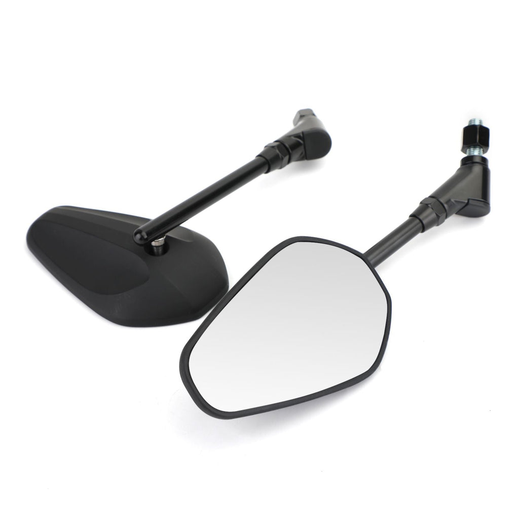 New Black Left & Right Motorcycle Cruiser Chopper Rearview Side Mirrors M10 10Mm