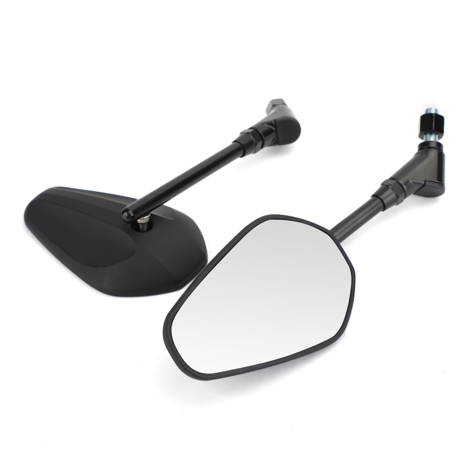 New Black Left & Right Motorcycle Cruiser Chopper Rearview Side Mirrors M10 10Mm