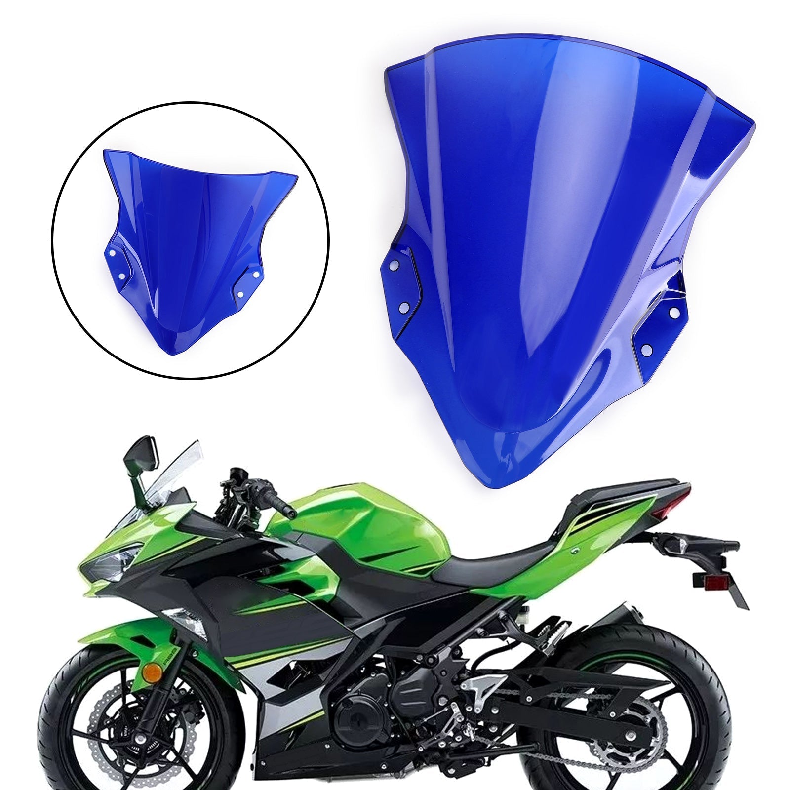 ABS Plastic Motorcycle Windshield Windscreen For Kawasaki 2018-2022 Ninja 400