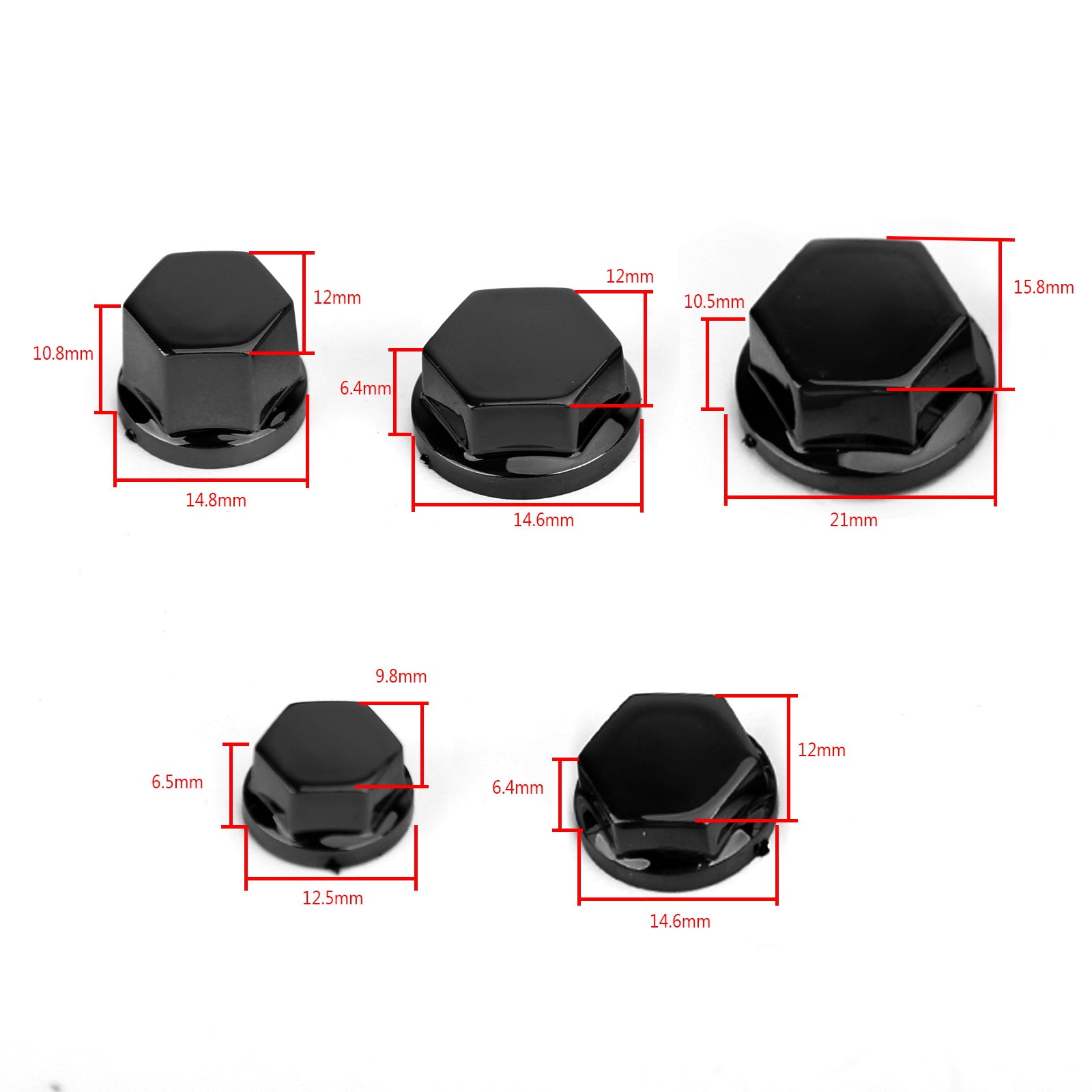 30pcs Motorcycle ABS Plastic Hexagon Socket Screw Covers Bolt Nut Cap Cover