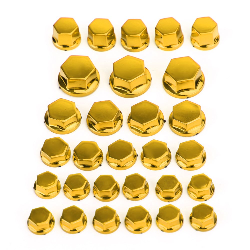 30pcs Motorcycle ABS Plastic Hexagon Socket Screw Covers Bolt Nut Cap Cover