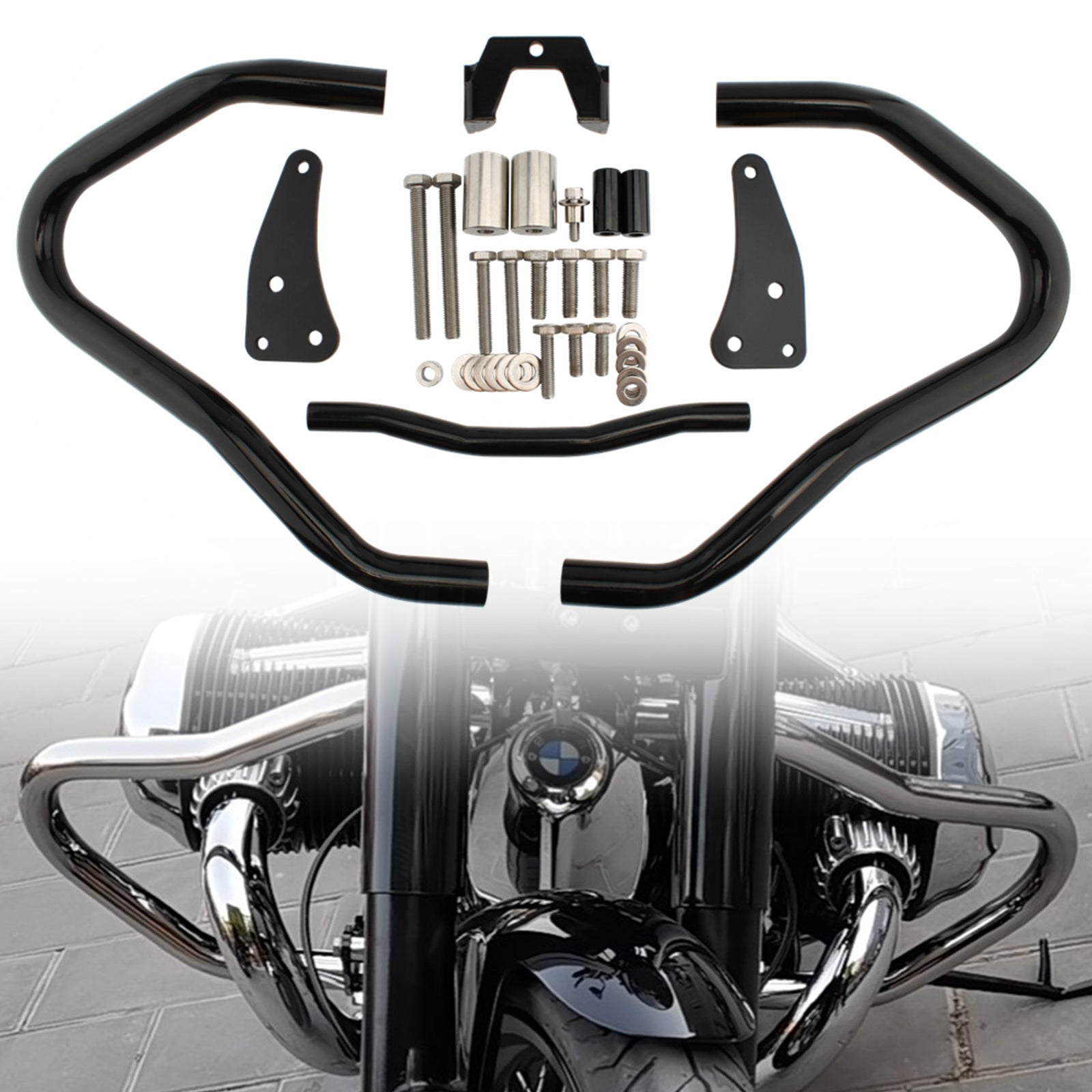 Engine Guard Crash Bar Frame Protect Bumper Black For Bmw R18 Classic 20-21
