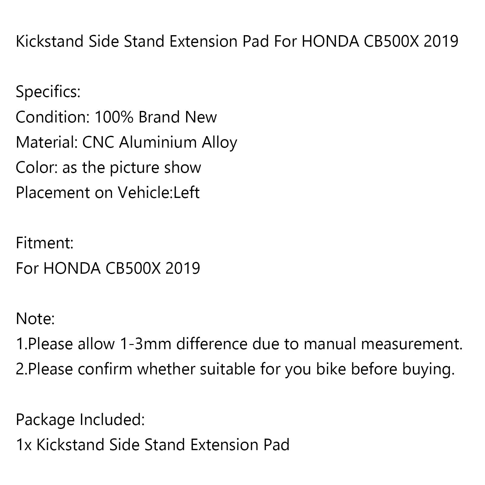 Extension Kickstand Enlarger Plate For HONDA CB500X 2019