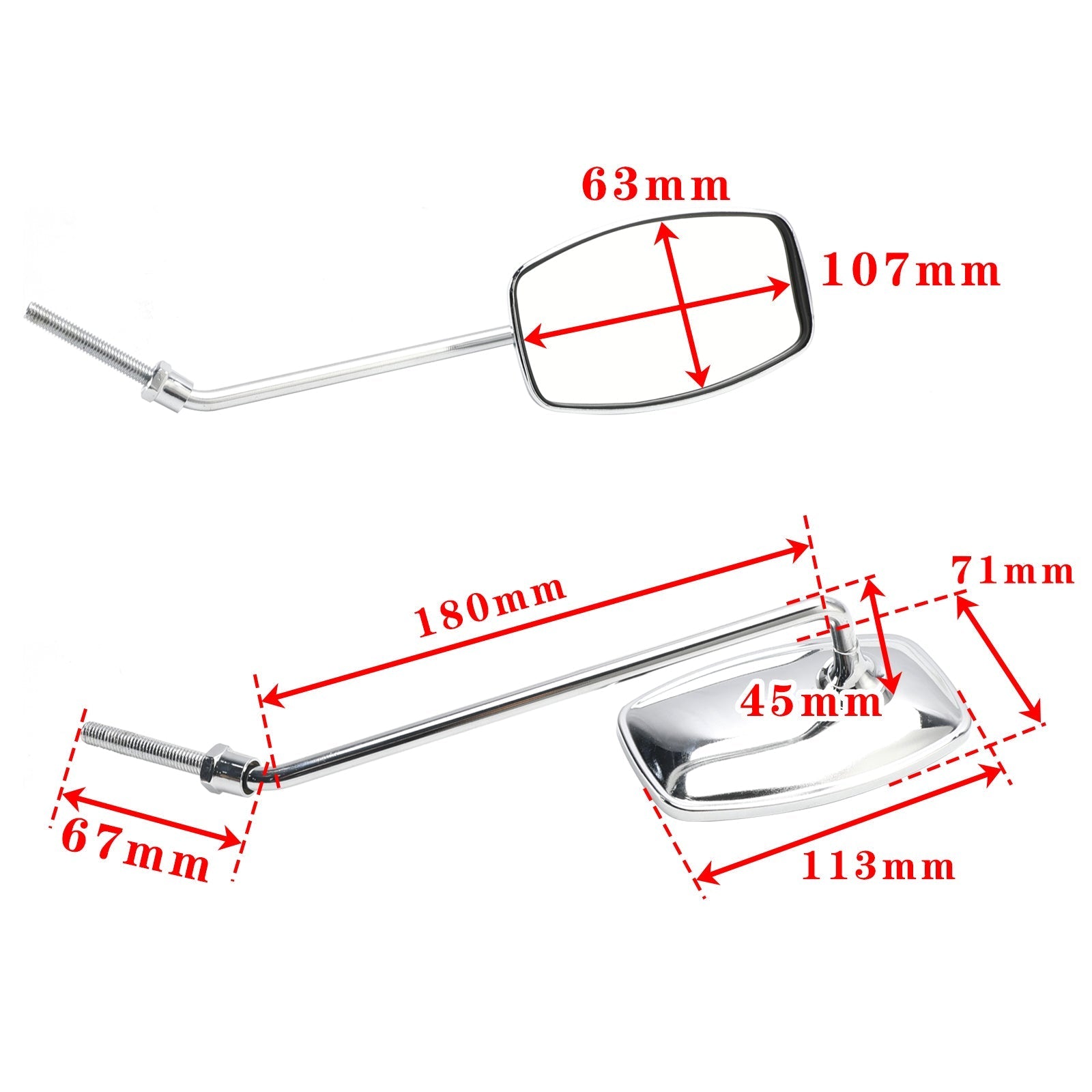 MIRROR PAIR [R8/48] Fits Honda C100 C102 C105 C110 C200 CA100 CA102 CA110 CA200