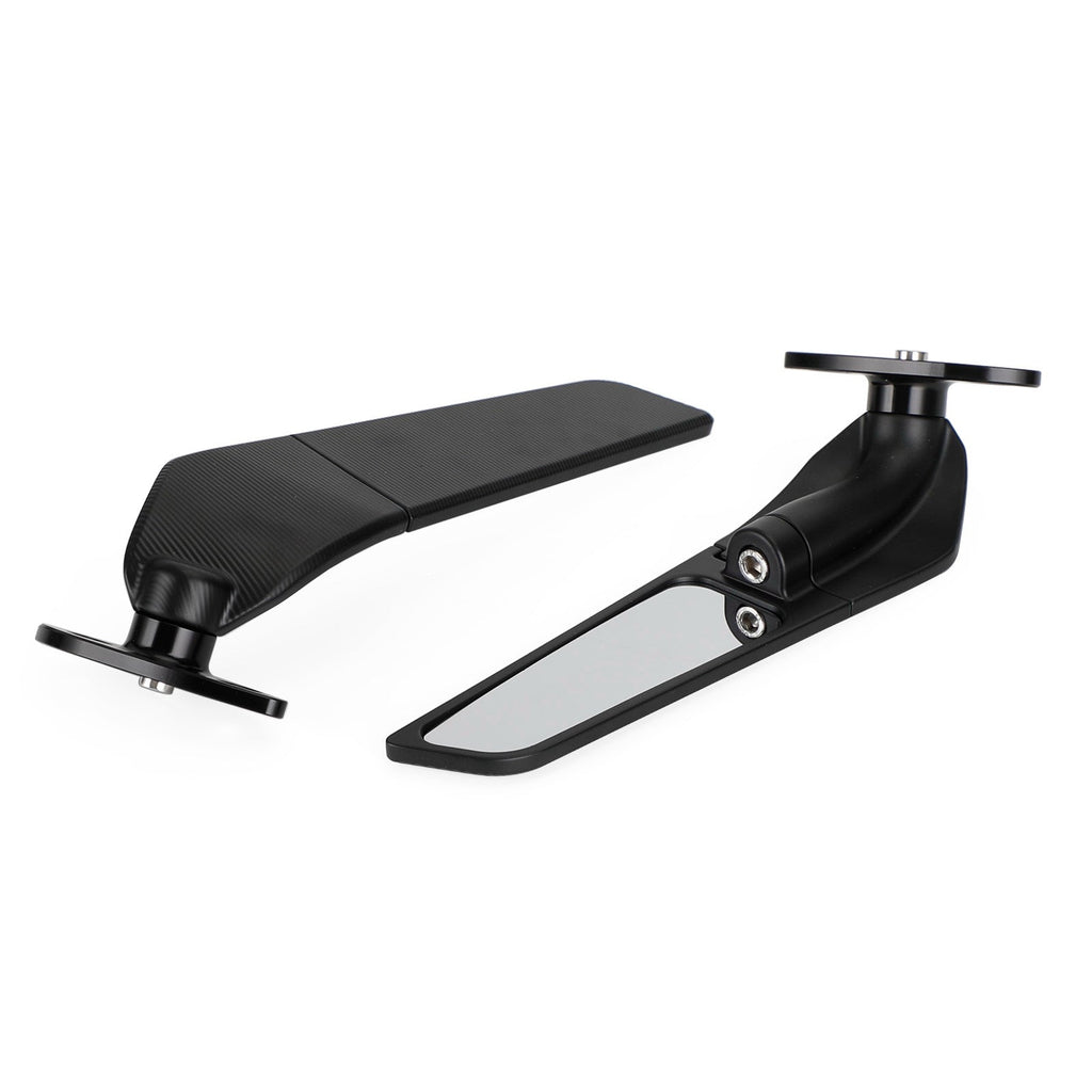 Wing Fin Spoiler Side Rearview Mirrors For Kawasaki ZX-6R Ninja ZX6R 650 01-21
