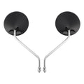 Pair Round Mirrors Black For Piaggio Vespa Scooter Moped 8mm Universal Fit
