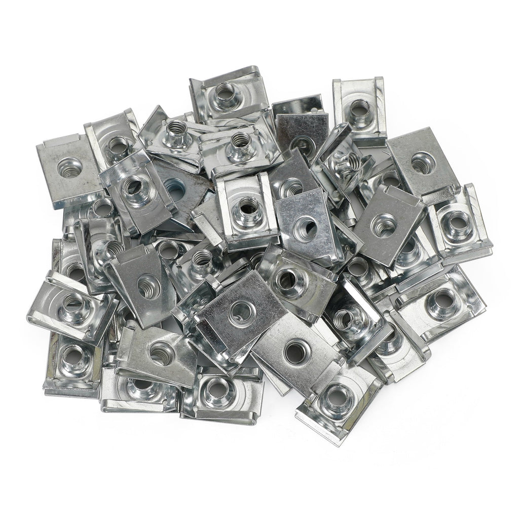 50x Motorcycle Faring Bolt Nut Zinc-plated Screw Clip Speedclips 6mm For Honda