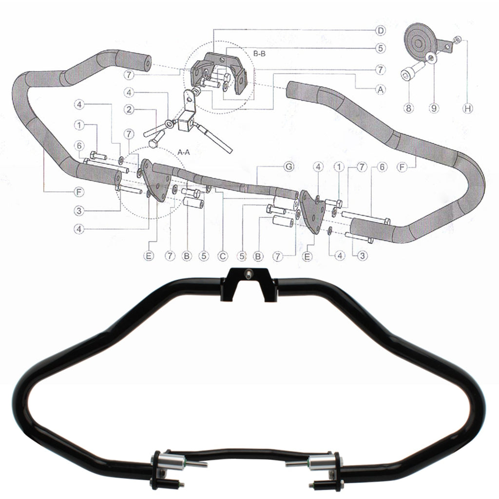 Engine Guard Crash Bar Frame Protect Bumper Black For Bmw R18 Classic 20-21