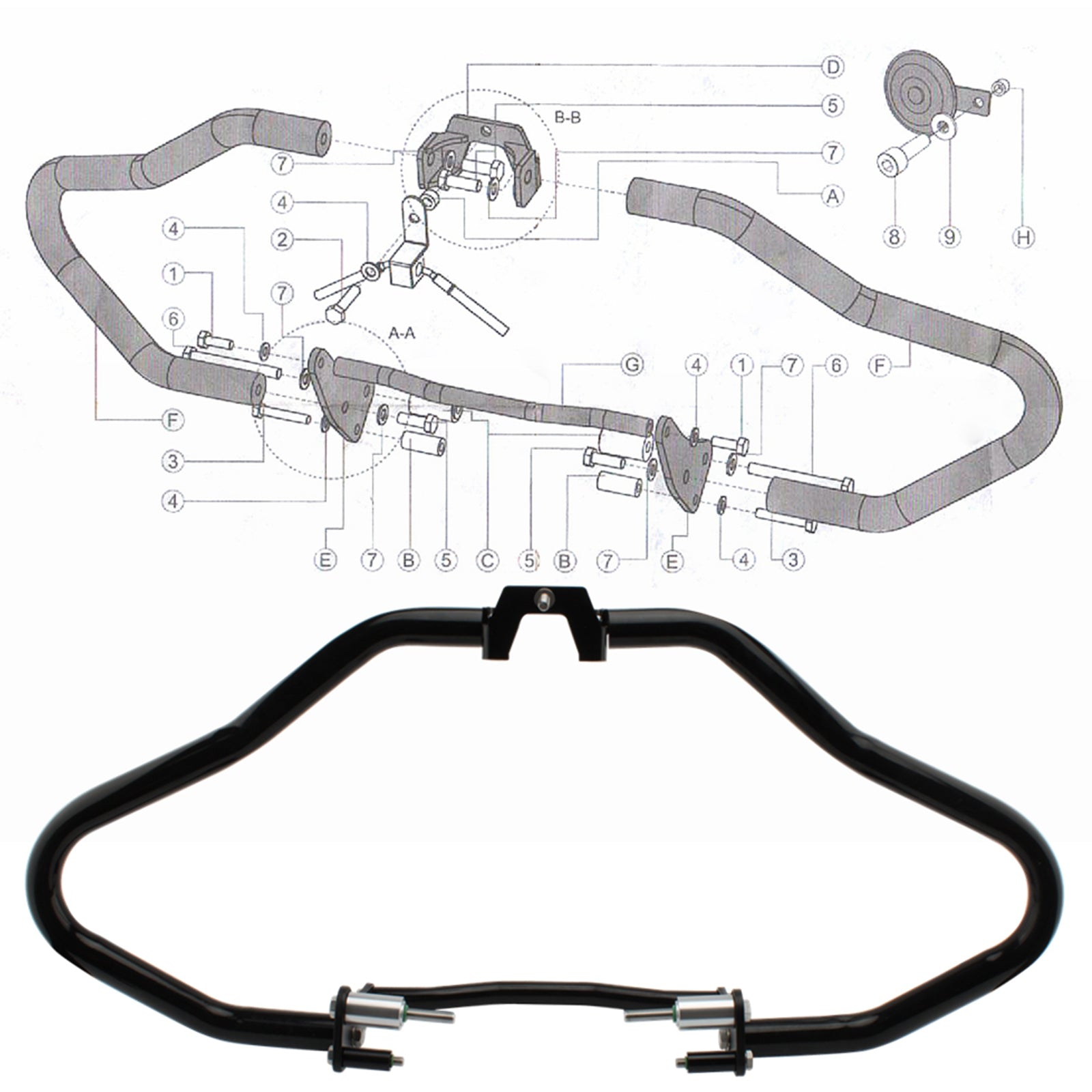 Engine Guard Crash Bar Frame Protect Bumper Black For Bmw R18 Classic 20-21