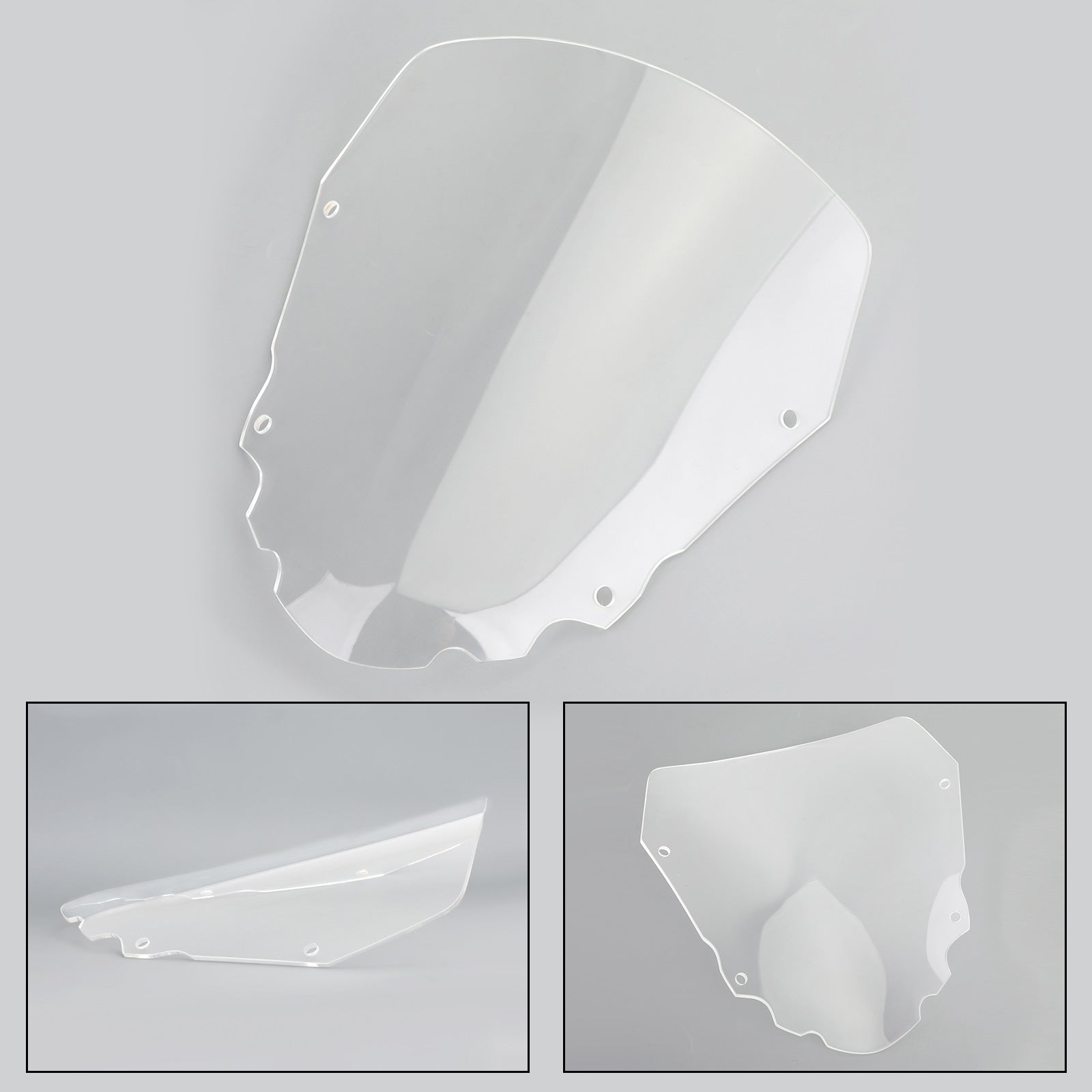 1x Short 4mm Motorcycle Windscreen Windshield for Kawasaki KLR650 2008-2014