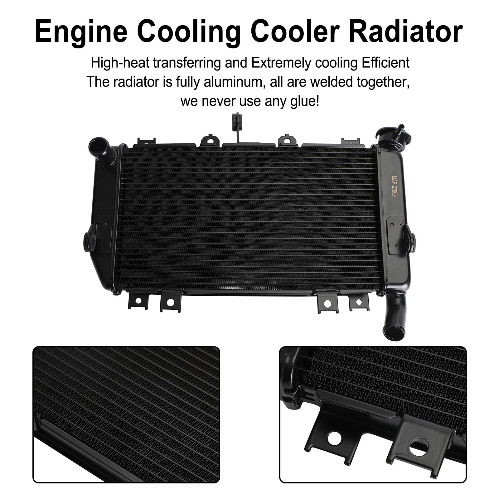 2018-2025 Kawasaki Ninja 400 / 2024-2025 Ninja 500 Aluminum Engine Cooling Cooler Radiator