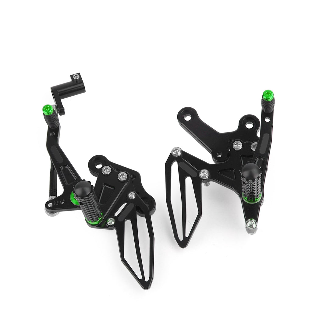 CNC Alu Rearsets Footpegs Green Fit for Kawasaki Ninja EX 250 / 400 2018-2020