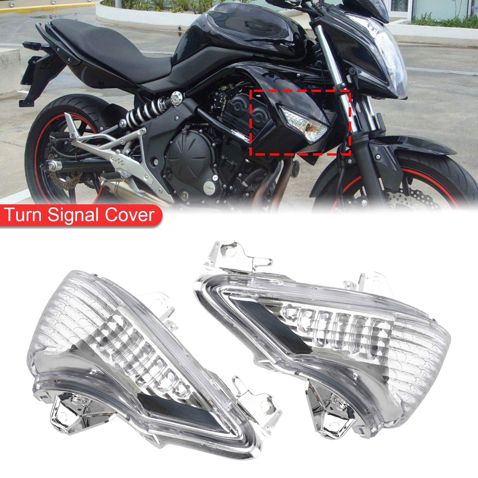 Front Turn Signals Cover For Kawasaki ER-6N EX650 Ninja 650 400R EX400