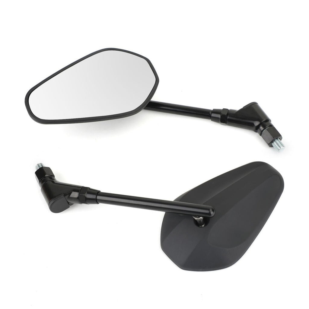 New Black Left & Right Motorcycle Cruiser Chopper Rearview Side Mirrors M10 10Mm