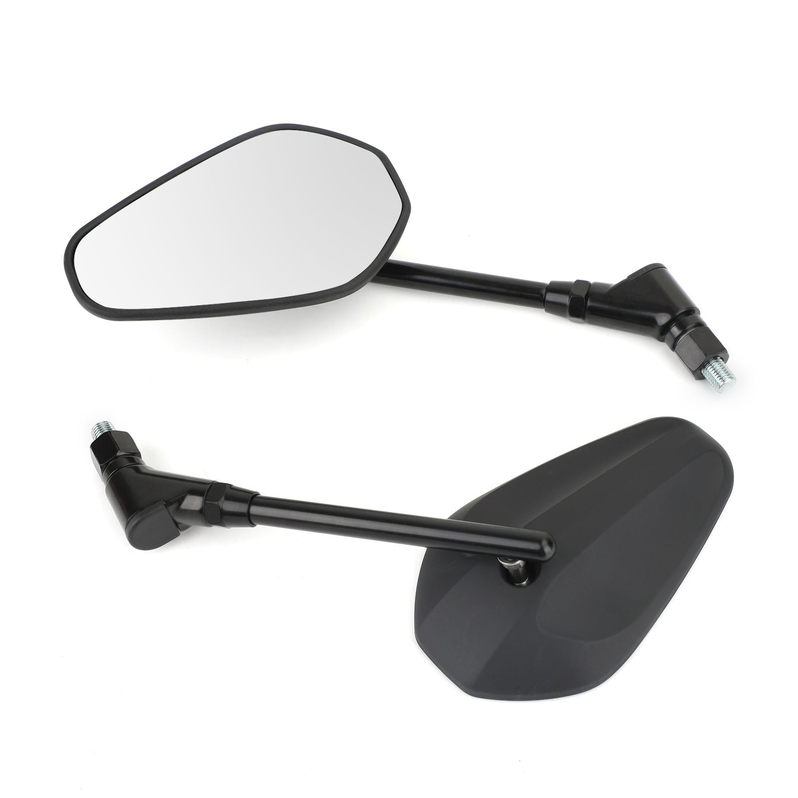 New Black Left & Right Motorcycle Cruiser Chopper Rearview Side Mirrors M10 10Mm