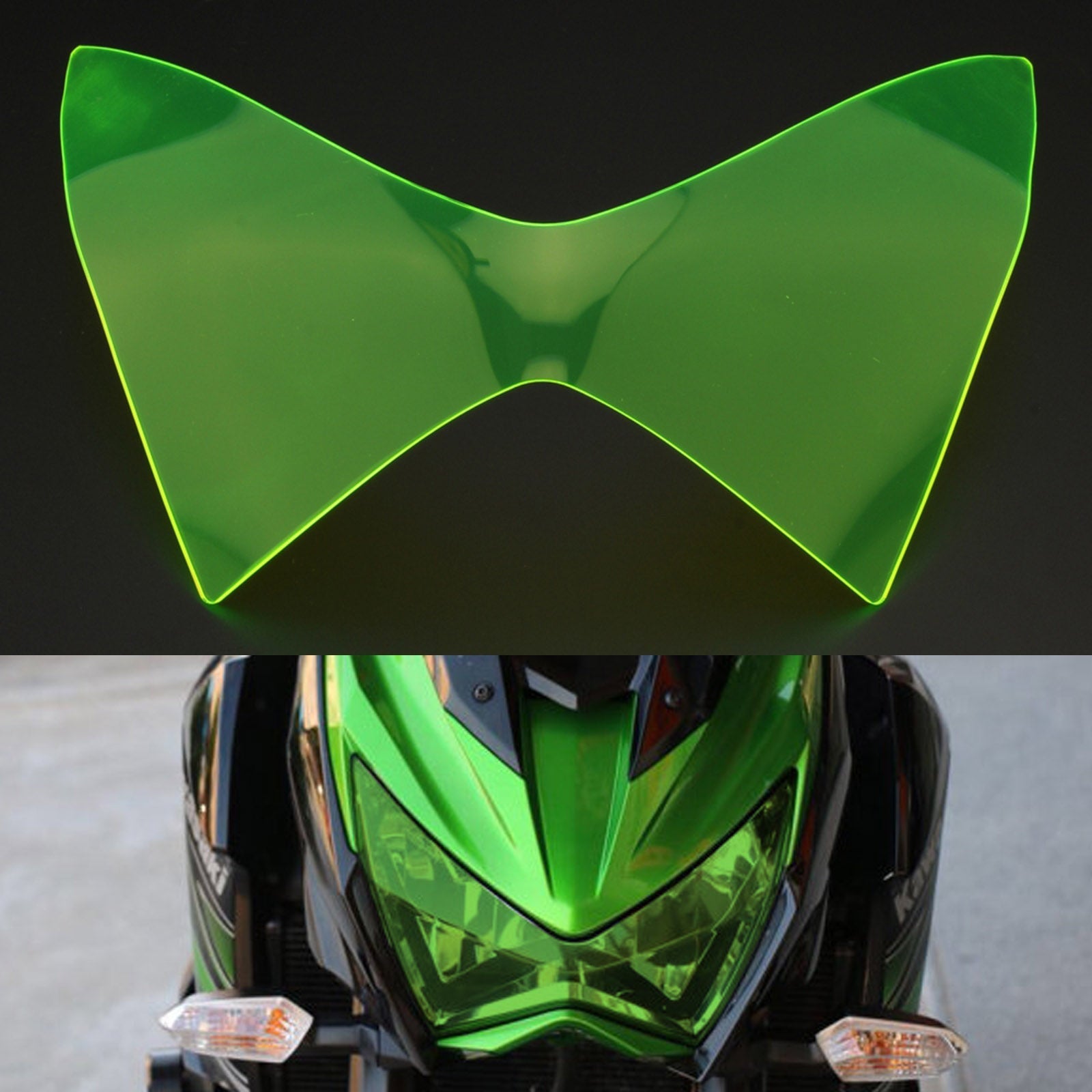 Front Headlight Lens Guard Protector Fit For Kawasaki Z250 Z300 Z800 13-16 Smoke