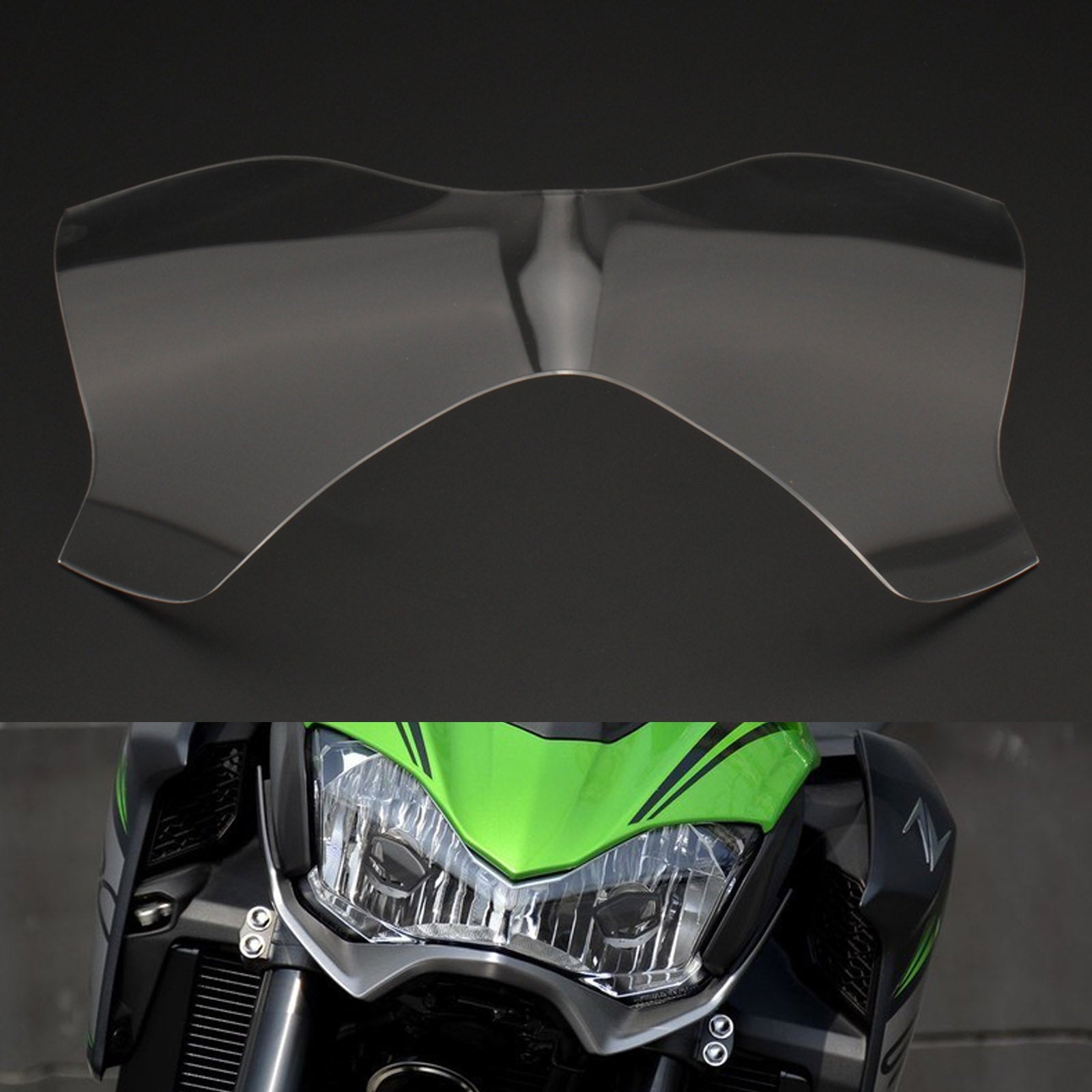 Front Headlight Lens Guard Protector Lamp Lens Fit For Kawasaki Z900 17-19 Smoke