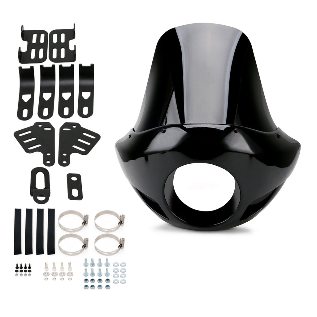 35mm-49mm Forks Most 5.75" Headlights Dyna Windshield Headlight Fairing