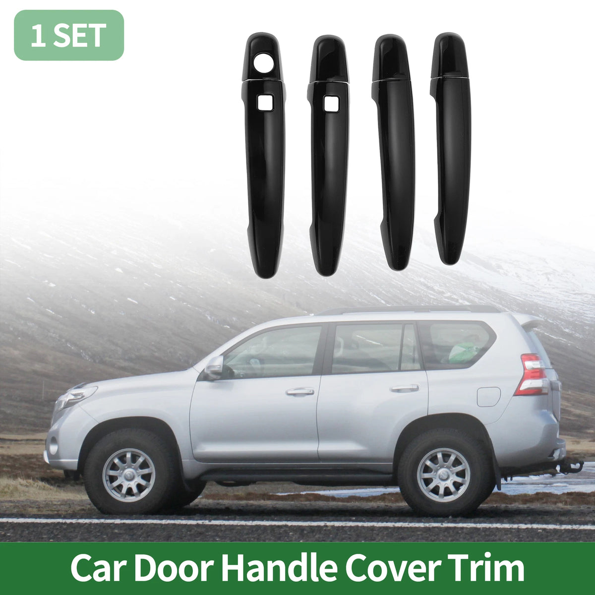 Door Handle Cover Trim for Toyota Highlander (2008–2013) Black