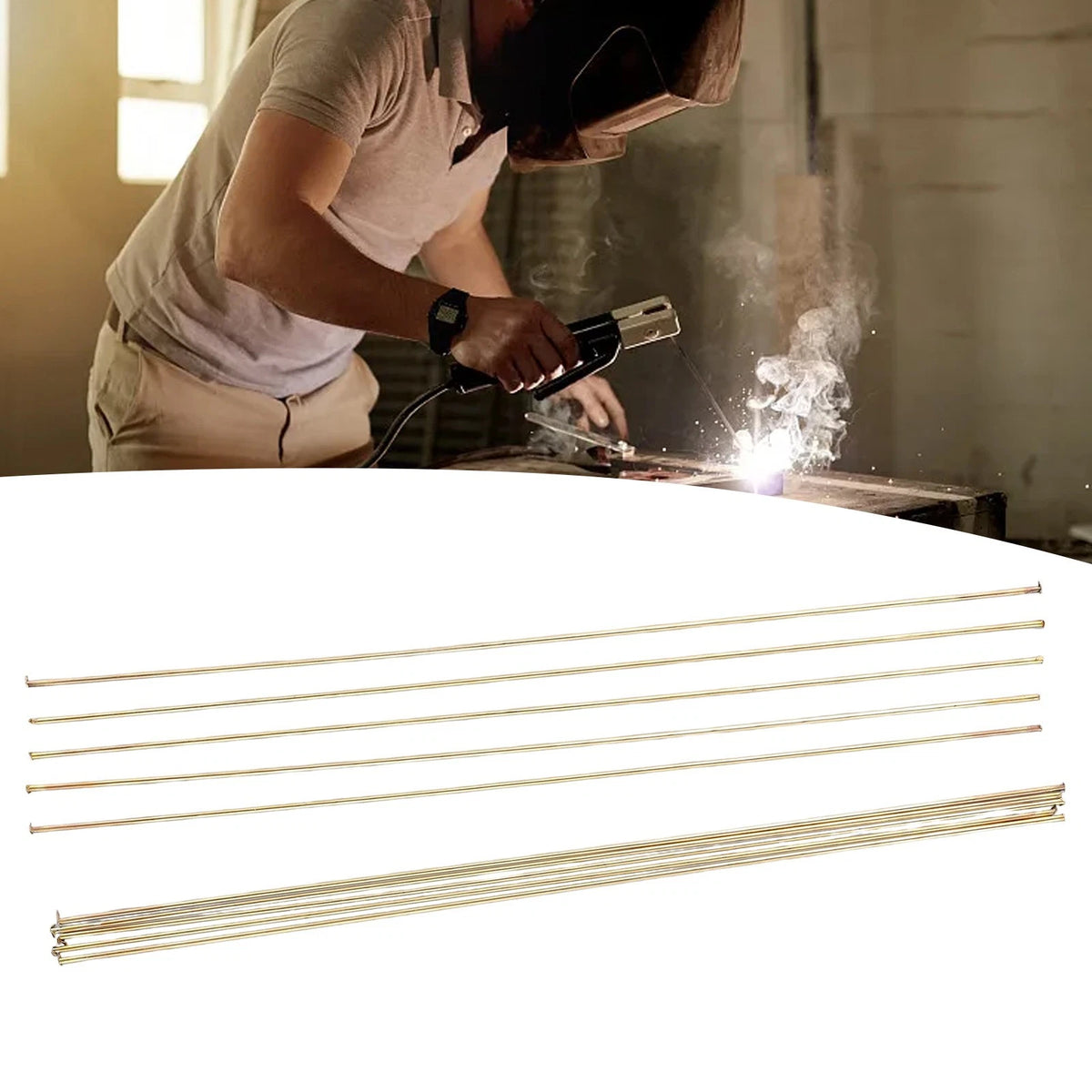 10x Easy Melt Welding Brazing Rods Low Temp Brass 1.6mm x 250mm