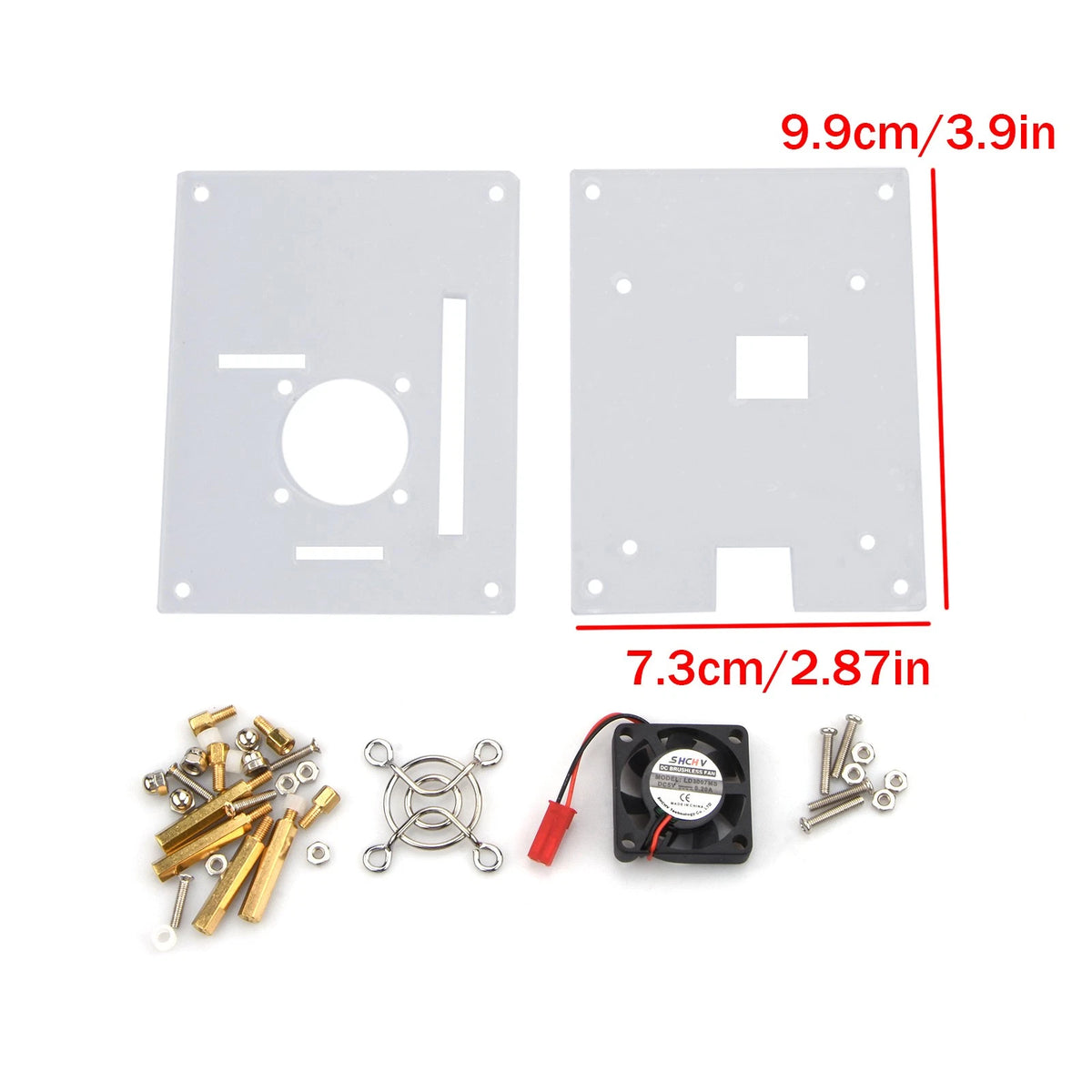 Acrylic Case Shell & Cooling Fan Set for Raspberry Pi 3/2 Model B/B+