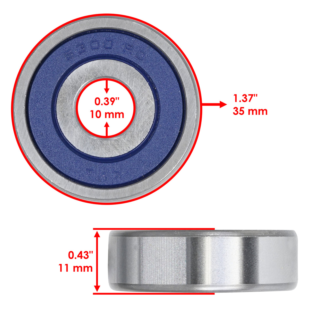 Front Wheel Rim Hub Bearing Replacement for Kawasaki KX60 (1983–1983)