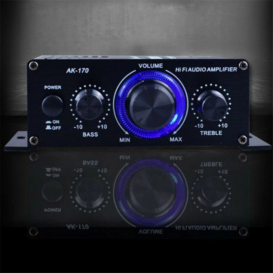 12V 400W Mini HIFI Audio Power Amplifier Home Black Digital Aluminum Alloy AMP