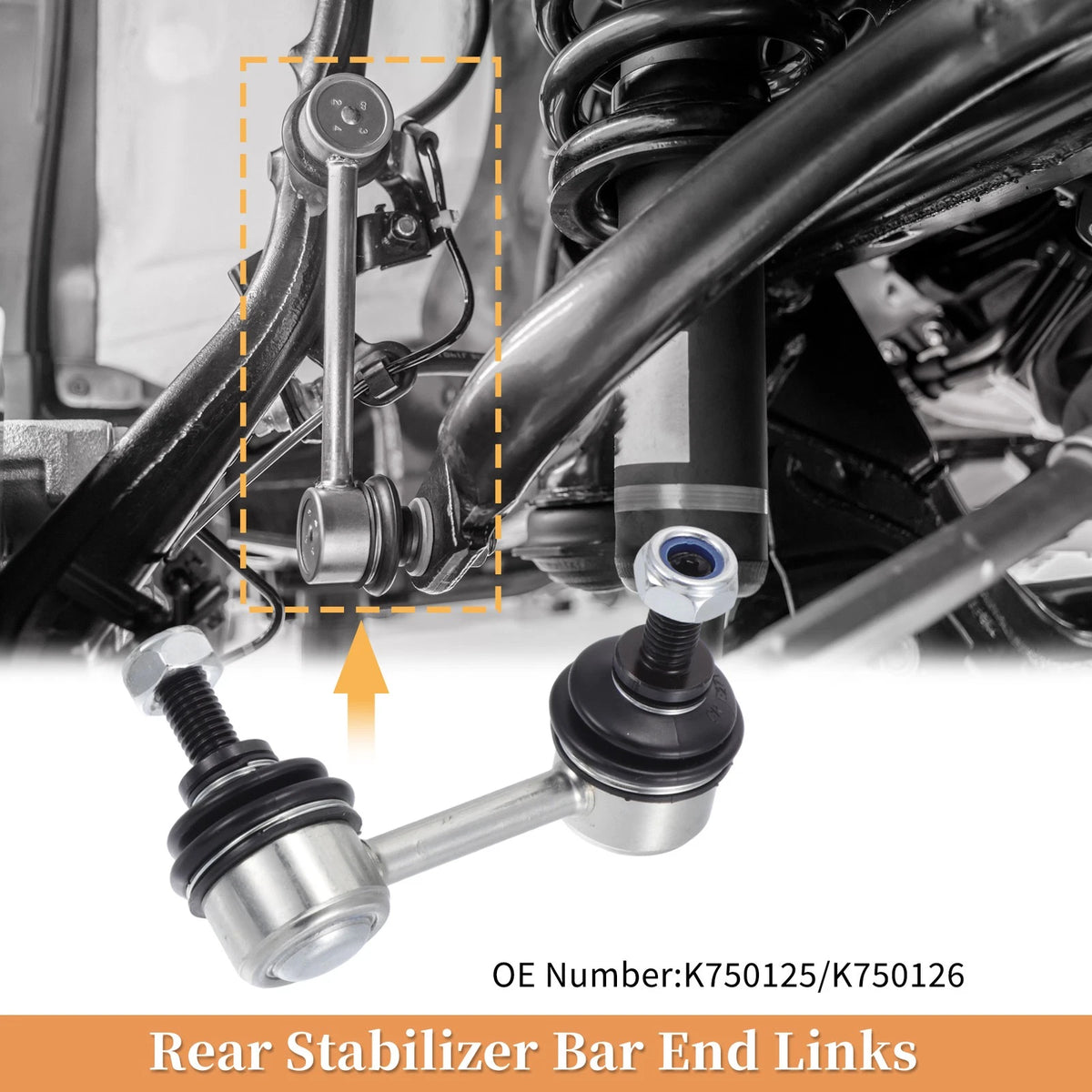 2pcs Rear Stabilizer Sway Bar Link for Acura ILX (2013–2019) No.K750125/K750126