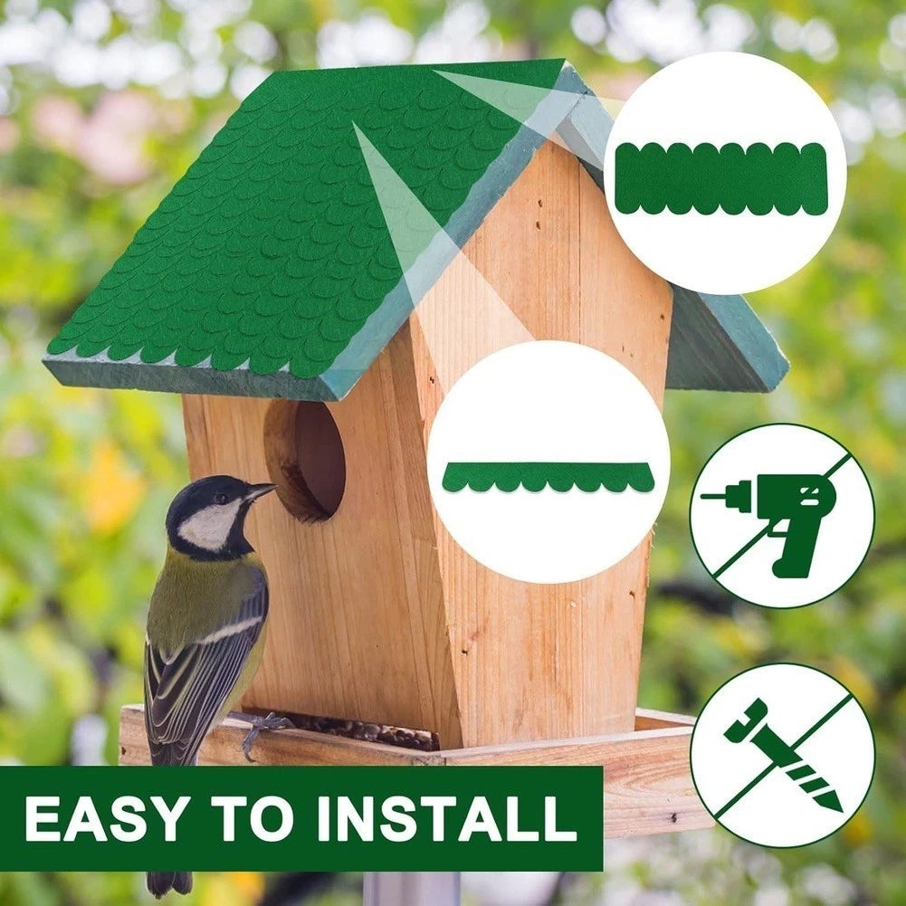 53 Green Felt Roof Shingles for Birdhouse (Durability, Coverage)