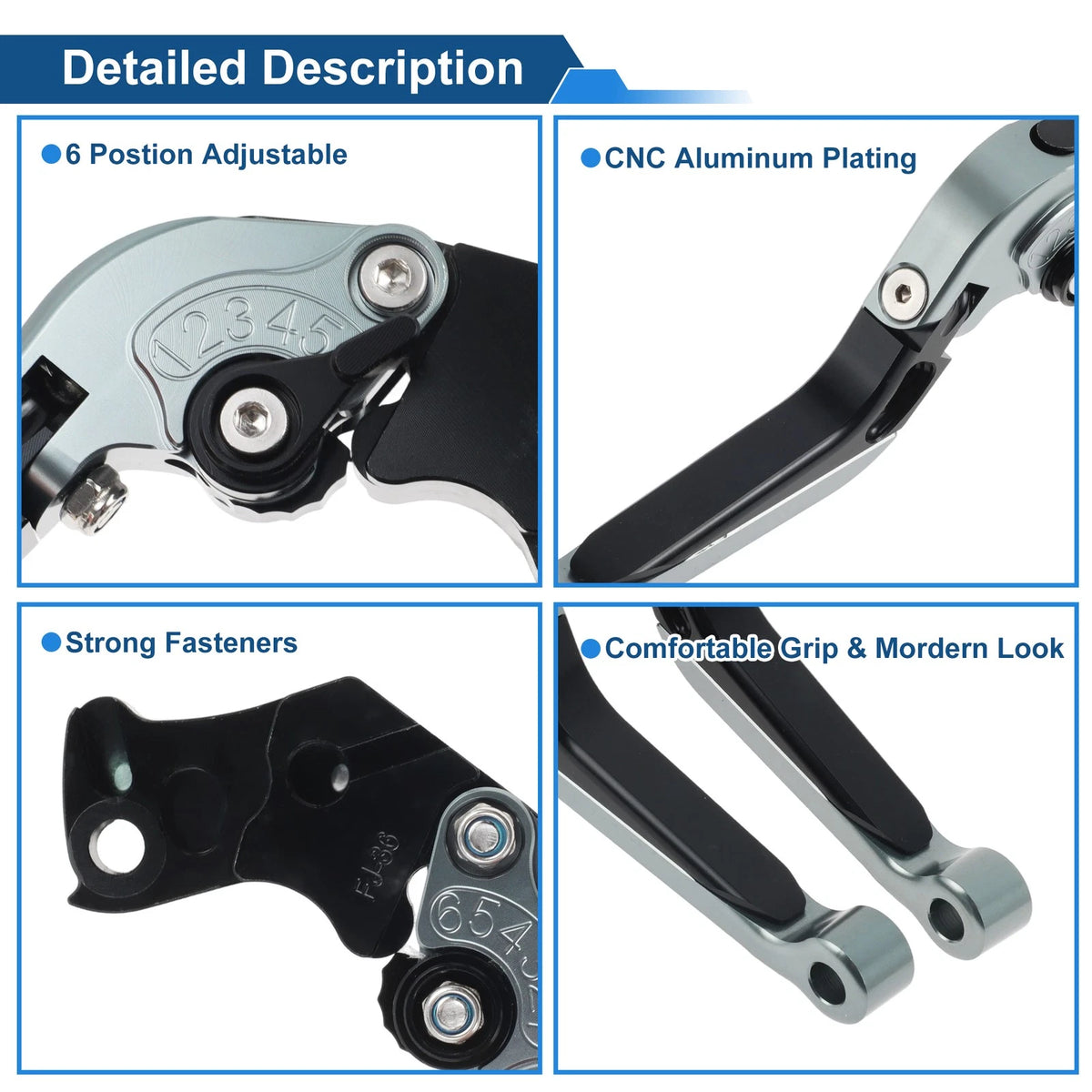 Brake Clutch Levers for KTM 390 Duke (2019–2023) 1 Pair Titanium Black